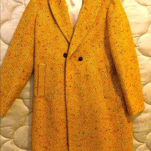 J. Crew wool coat, gold tweed